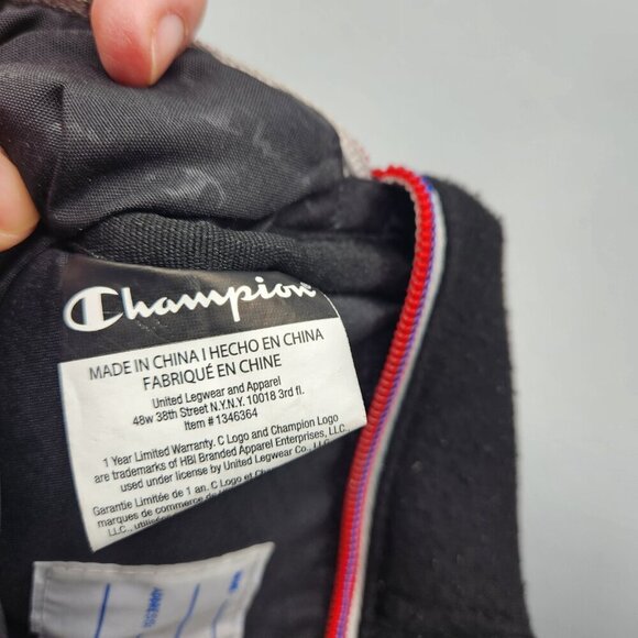 Vintage Champion Soft Belt Bag Black Fanny Pack Padded Striped - Picture 12 of 15